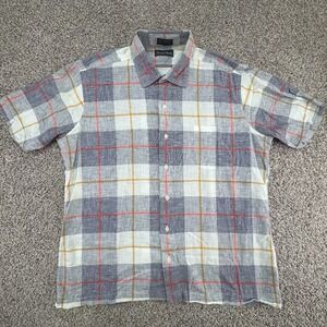 Vtg Countess Mara Mens Shirt XL Multicolor Check  Button Up‎ Short Sleeve